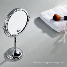 Espelho de maquiagem duplo lateral cromado giratório de mesa